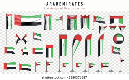 ARABEMIRATES flags set, flat design of flags Collection