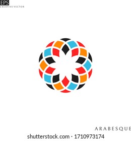 Arabesque. Abstract flower. Vintage. Isolated arabesque on white background