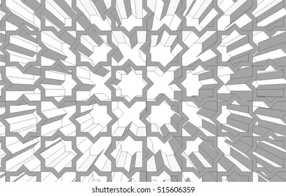 Arabesque architectural design. 3d background