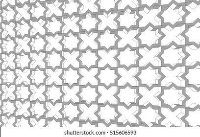 Arabesque architectural design. 3d background