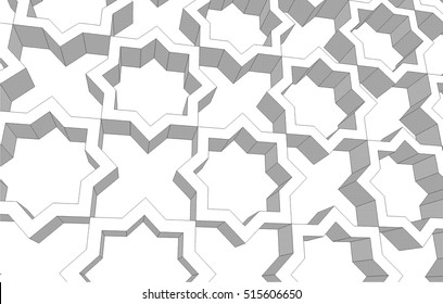 Arabesque architectural design. 3d background