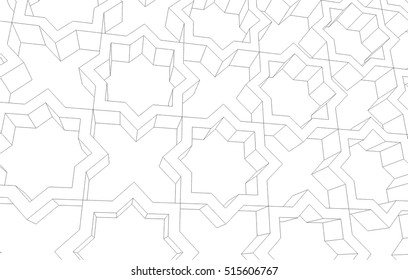 Arabesque architectural design. 3d background