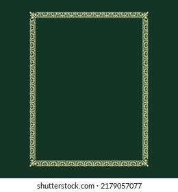 arabesque art border flower frame Vector illustration, Oriental vector damask patterns for greeting cards and wedding invitations.