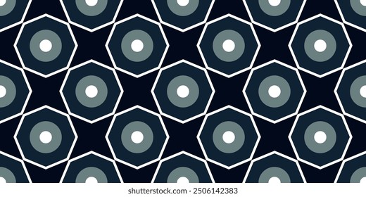 Arabesque background octagon tiles star pattern. Ornamental line shape colorful geometric design. Stylish scarf, dress, shirt textile fabric swatch. Vector graphic easy to recolor allover print block.