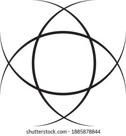 Arabesque background structural sphere element from inside black on transparent background