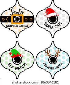 Arabesque Christmas decor. Santa cam Vector illustration Transparent background Deer antlers