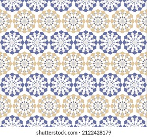 Arabesque Circle Islamic Geometric Seamless Pattern for design and fashion print