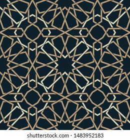Arabesque Decorative Geometric Lines Seamless Pattern