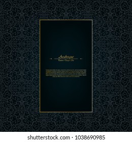 Arabesque eastern abstract element vintage dark gold background template vector design