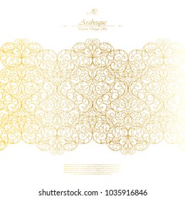 Arabesque eastern element classic white and gold background vector design