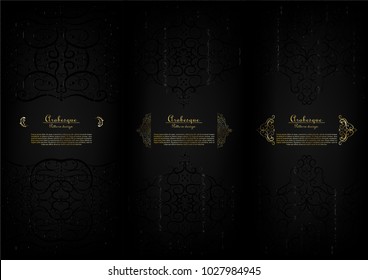 Arabesque element dark elegant classic gold background vector collection design