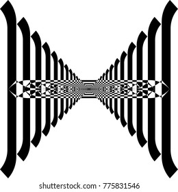 Arabesque fence hypnotic perspective black on transparent background