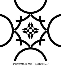 Arabesque fence project circle segment intersected black on transparent background