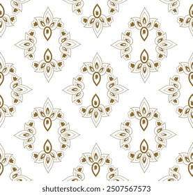Arabesque floral seamless pattern. Flourish ornamental texture in arab asian style.