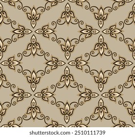 Patrón sin fisuras florales Arabesque. Florece la textura ornamental en estilo asiático damasco.