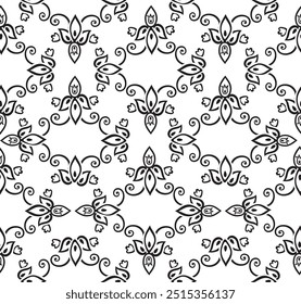 Arabesque floral seamless pattern. Flourish ornamental texture in arab asian style.