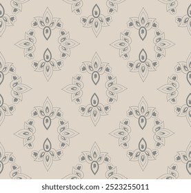 Arabesque floral seamless pattern. Flourish ornamental texture in arab asian style.