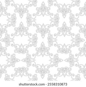 Arabesque floral seamless pattern. Flourish ornamental texture in arab asian style.