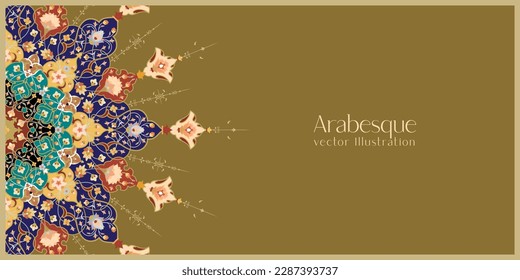 Arabesque Frame Design, Arabic Design, vector illustration.