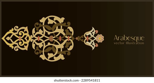 Arabesque Frame Design, Arabic Design, vector illustration.