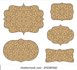 Arabesque Frames with Pattern - Seamless pattern tile is included in swatches window. Colors are global for easy editing.  