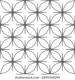 Arabesque geometric pattern with fine black lines. Ideal for islamic wall decor, backgrounds, and design projects.