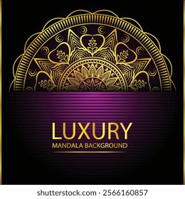 Arabesque golden mandala background and Luxury arabic islamic style design