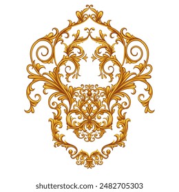 Arabesque with golden scrolls in Baroque style