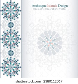Arabesque islamic banner collection. Set of arabesque patterns vector backgrounds. Color abstract ornaments. You can use it for backgrounds, invitations, business cards, banners, wallpapers