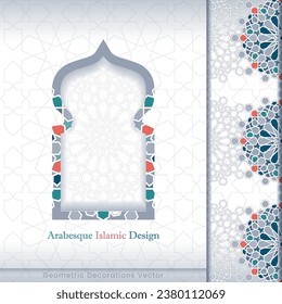 Arabesque islamic banner collection. Set of arabesque patterns vector backgrounds. Color abstract ornaments. You can use it for backgrounds, invitations, business cards, banners, wallpapers