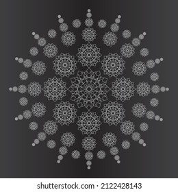 Arabesque Islamic Geometric Pattern outline in black gradient background