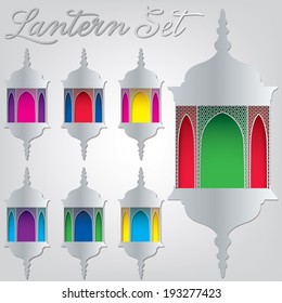 Arabesque lantern set in vector format.