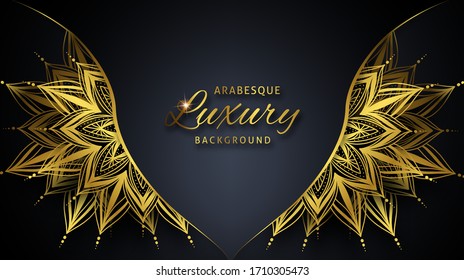 Arabesque Luxury background with gold mandala.