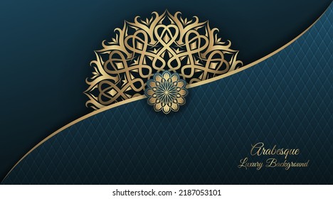Arabesque luxury background  round gold decoration
