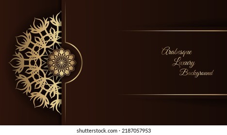 Arabesque luxury background  round gold decoration