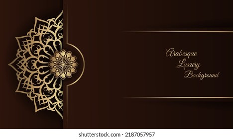 Arabesque luxuriöser Hintergrund, runde goldene Dekoration