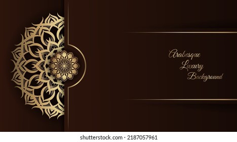 Arabesque luxury background  round gold decoration