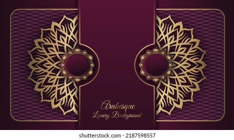Arabesque luxury background  round gold decoration