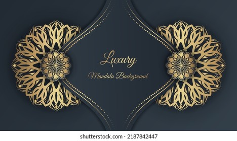Arabesque luxuriöser Hintergrund, runde goldene Dekoration