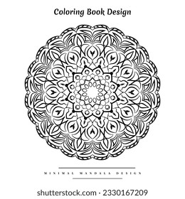 Arabesque mandala coloring page with nature-inspired elements
