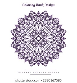 Arabesque mandala coloring page with nature-inspired elements