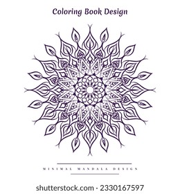 Arabesque mandala coloring page with nature-inspired elements