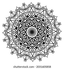 arabesque mandala design of islamic geometric element drawing for floral pattern with arabic style henna artwork