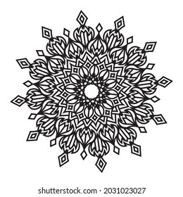 arabesque mandala design of silhouette floral decorative pattern drawing for muslim adults motif
