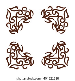 arabesque motif logo vector.