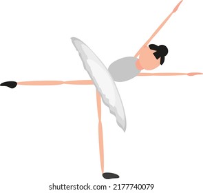 Arabesque move, illustration, vector on a white background.