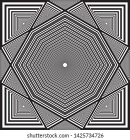 arabesque multiple polygons like umbrella inspired strukture abstract cut art deco illustration on transparent background