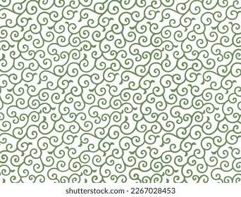 Arabesque pattern background material (green)