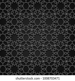 Arabesque pattern floral background vector design, inclusive of pattern swatch