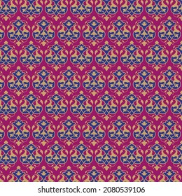 arabesque pattern for gift paper or wallpaper. blue and red pattern for gift paper. elegant pattern with motif from Isfahan mosque. Sheikh lotfollah mosque pattern.